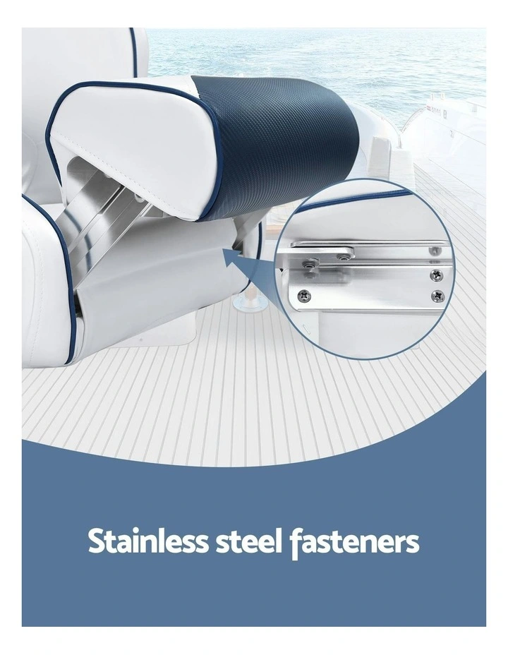 Swivel Captain Flip Up Boat Seats 15cm in Blue image 5