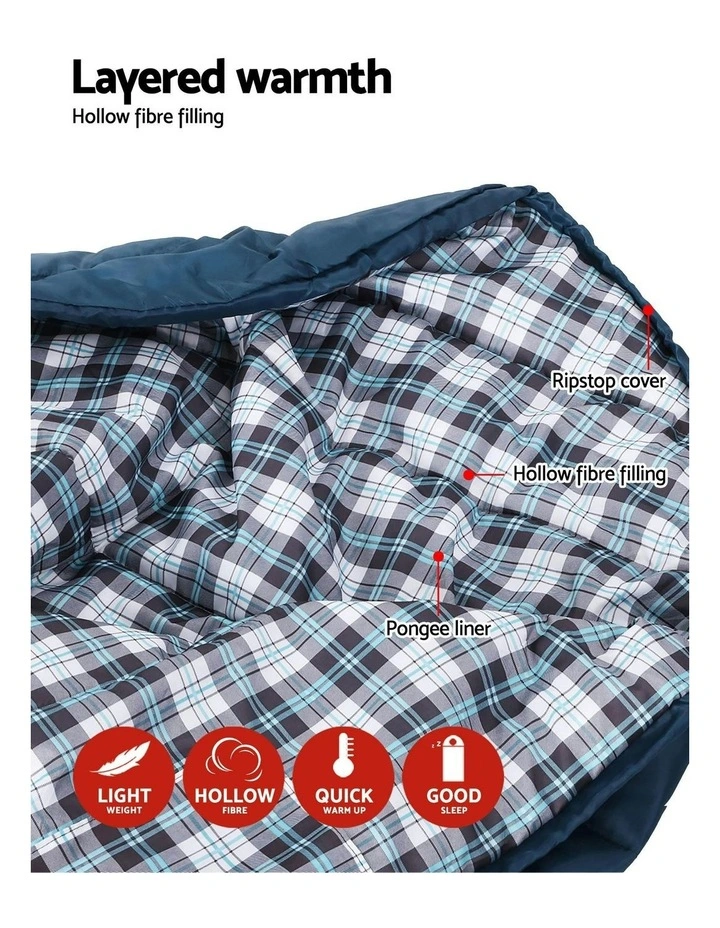 Thermal Camping Sleeping Bag Set Of 2 172cm in Multi image 5