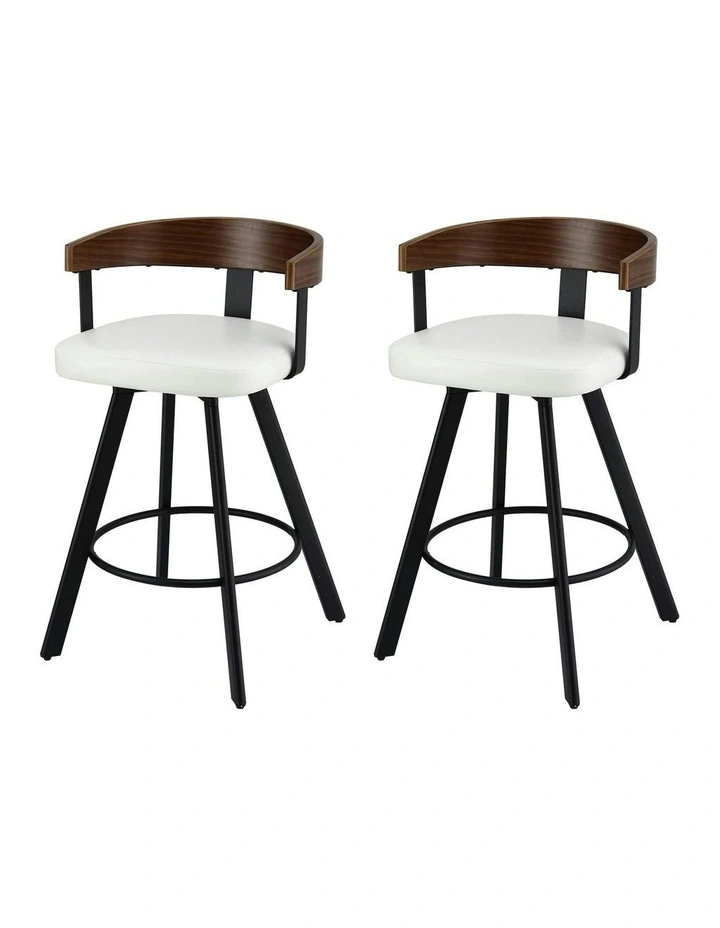 Kitchen Swivel Bar Stools in White image 1