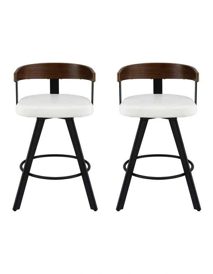 Kitchen Swivel Bar Stools in White image 2