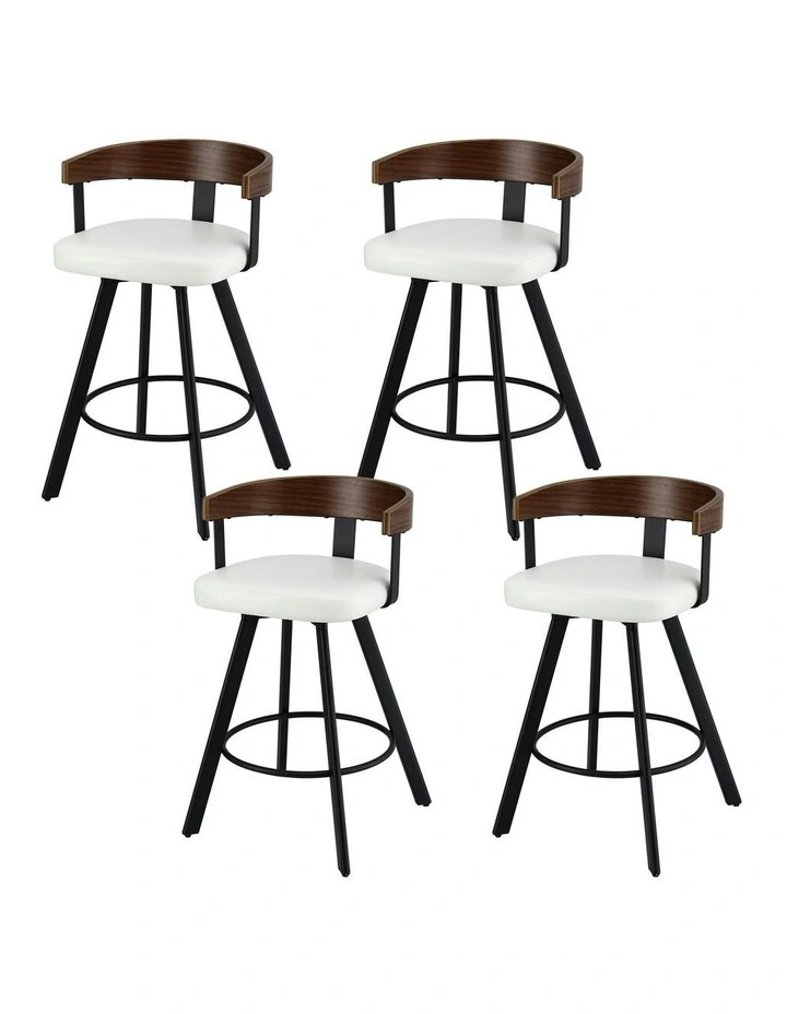 Kitchen Swivel Bar Stools in White image 1