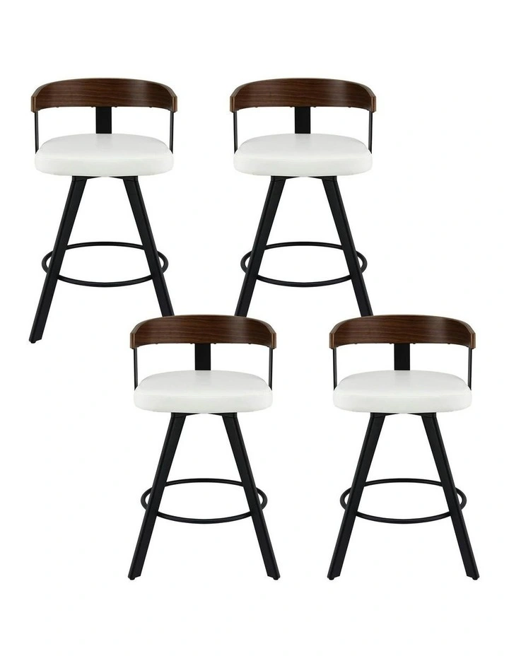 Kitchen Swivel Bar Stools in White image 2