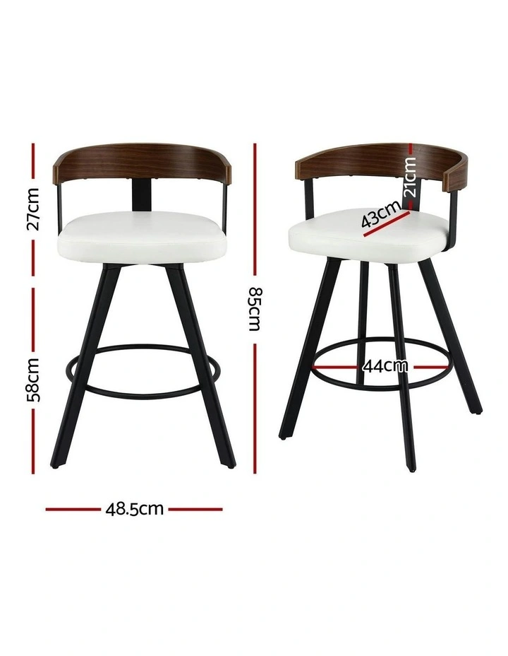 Kitchen Swivel Bar Stools in White image 4