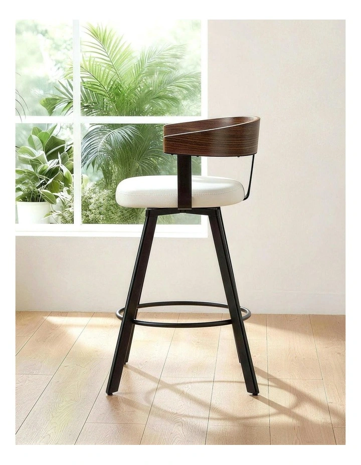 Kitchen Swivel Bar Stools in White image 5