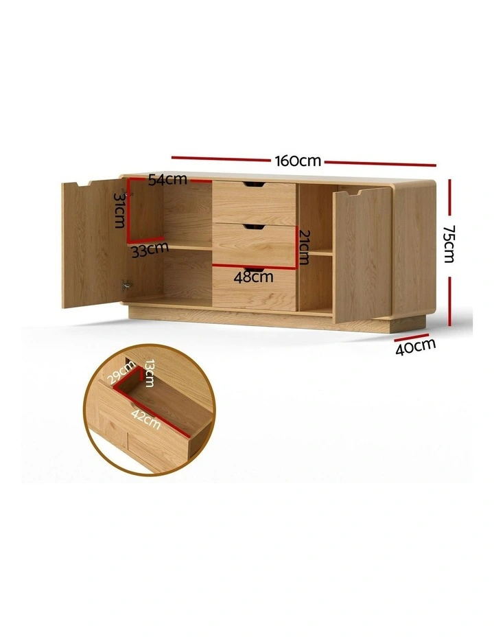 Buffet Sideboard Cabinet Storage in Oak image 4