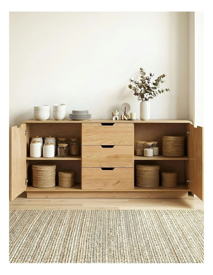 Buffet Sideboard Cabinet Storage in Oak image 5