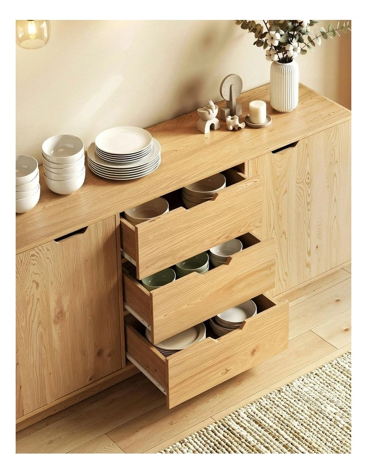 Buffet Sideboard Cabinet Storage in Oak image 6