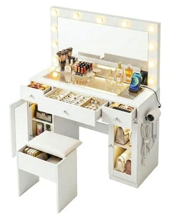LED Vanity Dressing Table Desk Set in White