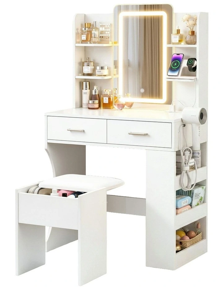 LED Vanity Dressing Table Desk Set in White image 1