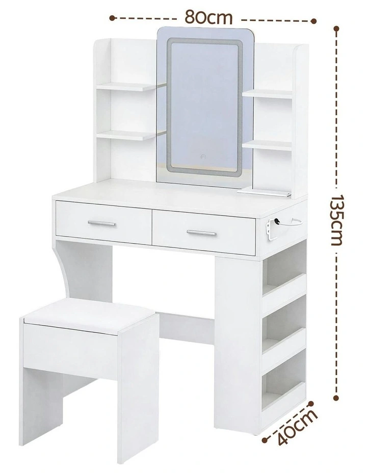 LED Vanity Dressing Table Desk Set in White image 4