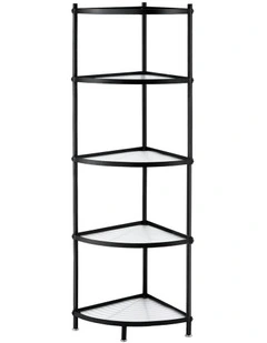 5-Tier Kitchen Corner Shelf in Black
