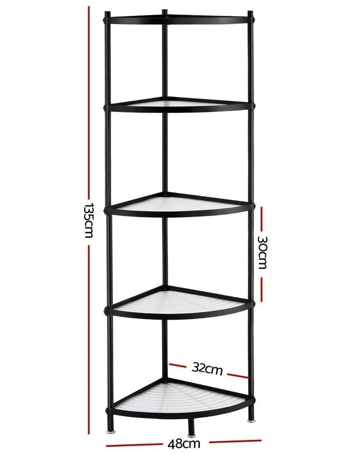 5-Tier Kitchen Corner Shelf in Black image 4