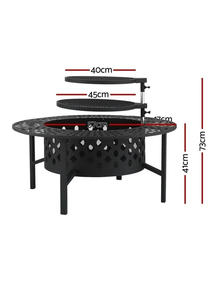 BBQ Fire Pit in Black image 4