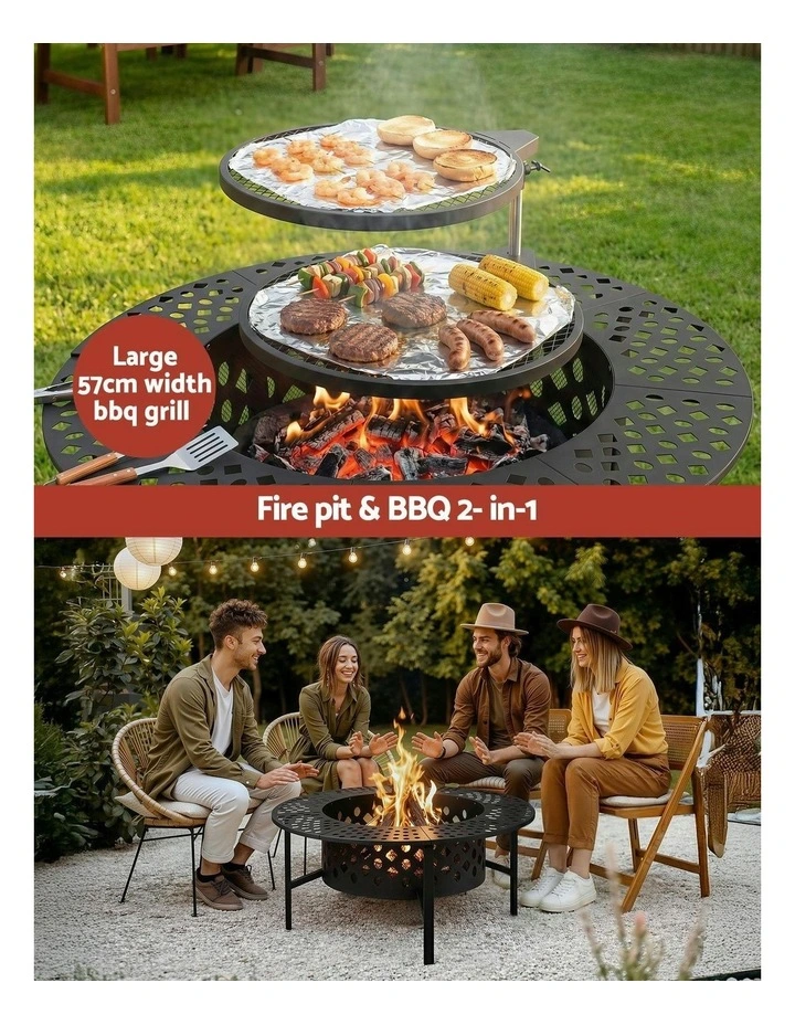 BBQ Fire Pit in Black image 5