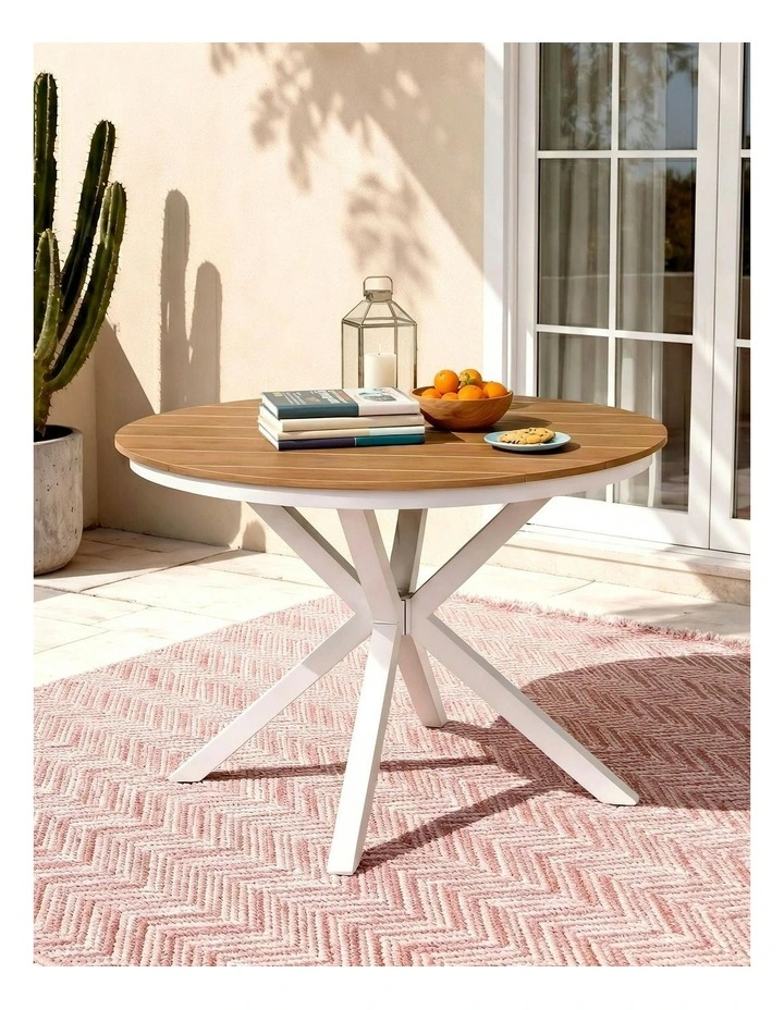 Outdoor Dining Table 108cm in White image 3