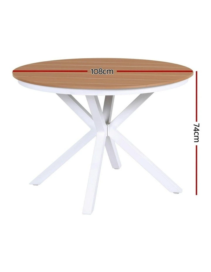 Outdoor Dining Table 108cm in White image 4