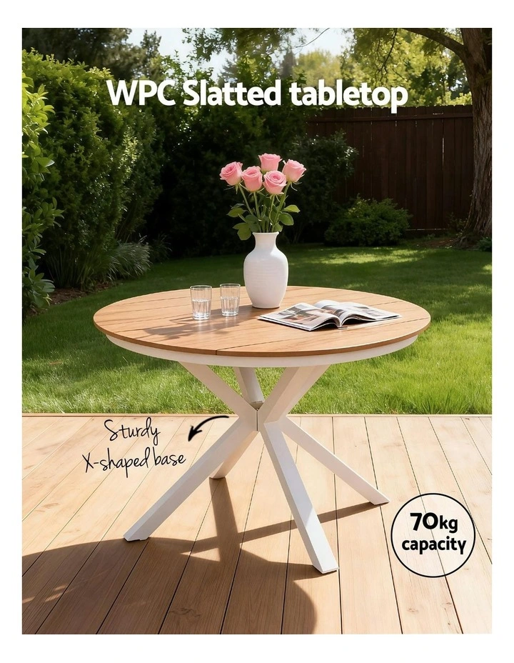 Outdoor Dining Table 108cm in White image 6
