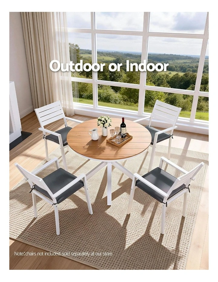 Outdoor Dining Table 108cm in White image 7