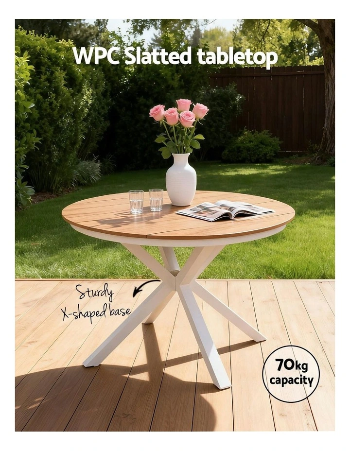 Outdoor Dining Set 5 Piece in White image 7