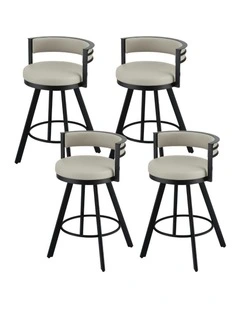 Swivel Bar Stools Set of 4 in Beige