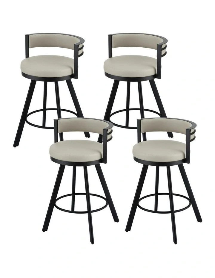 Swivel Bar Stools Set of 4 in Beige image 1