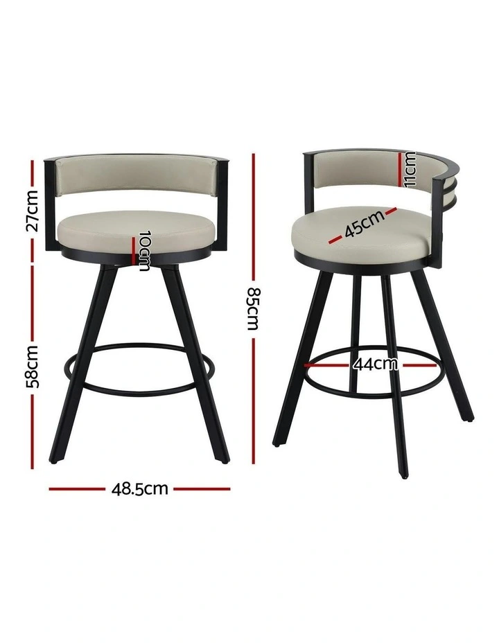 Swivel Bar Stools Set of 4 in Beige image 4