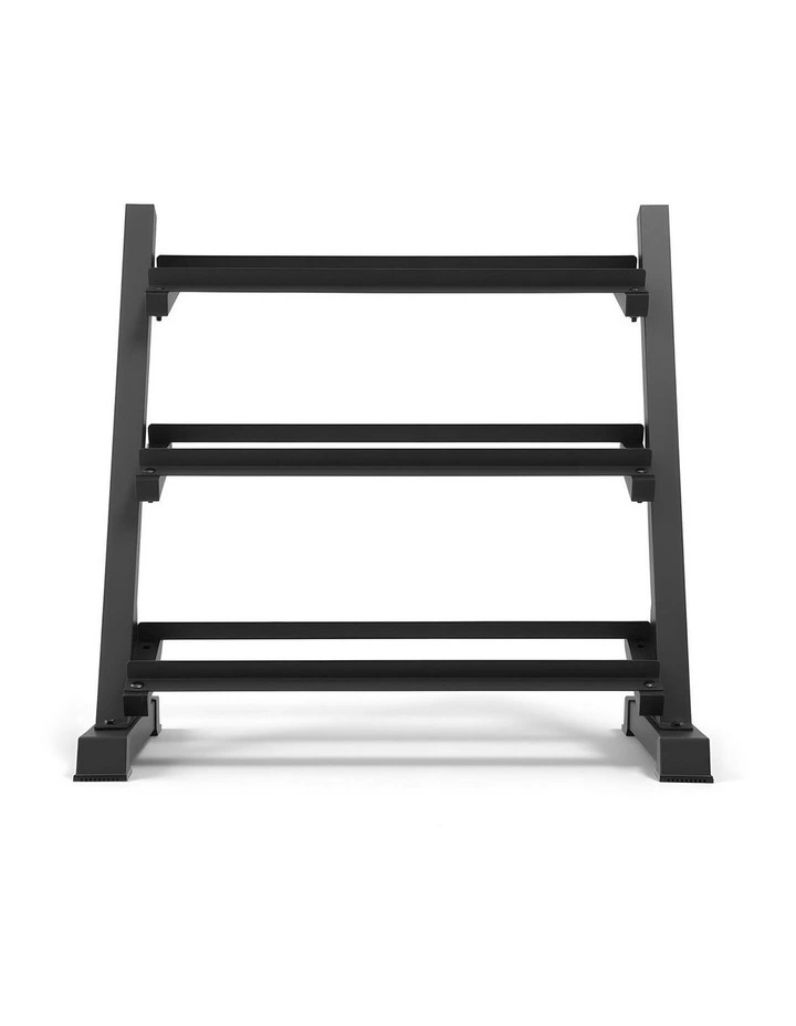 Dumbbell Rack 3-Tier Heavy Duty Weight Storage in Black image 2