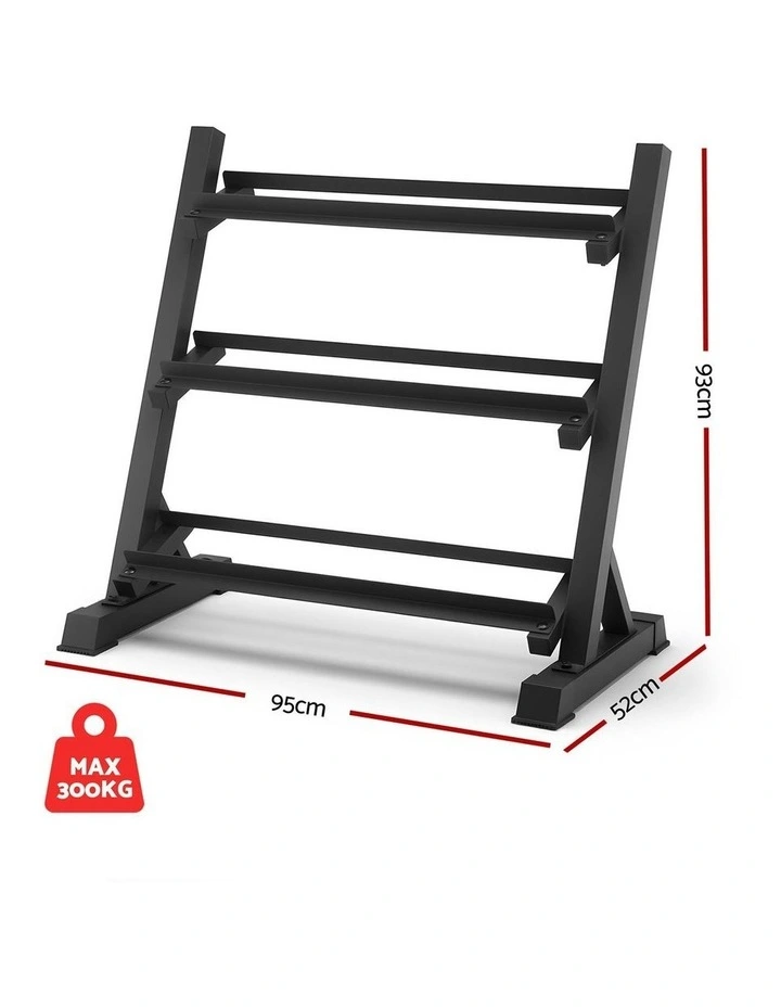 Dumbbell Rack 3-Tier Heavy Duty Weight Storage in Black image 4