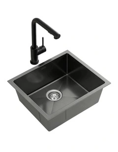 Stainless Steel Kitchen Sink 44x44cm in Black