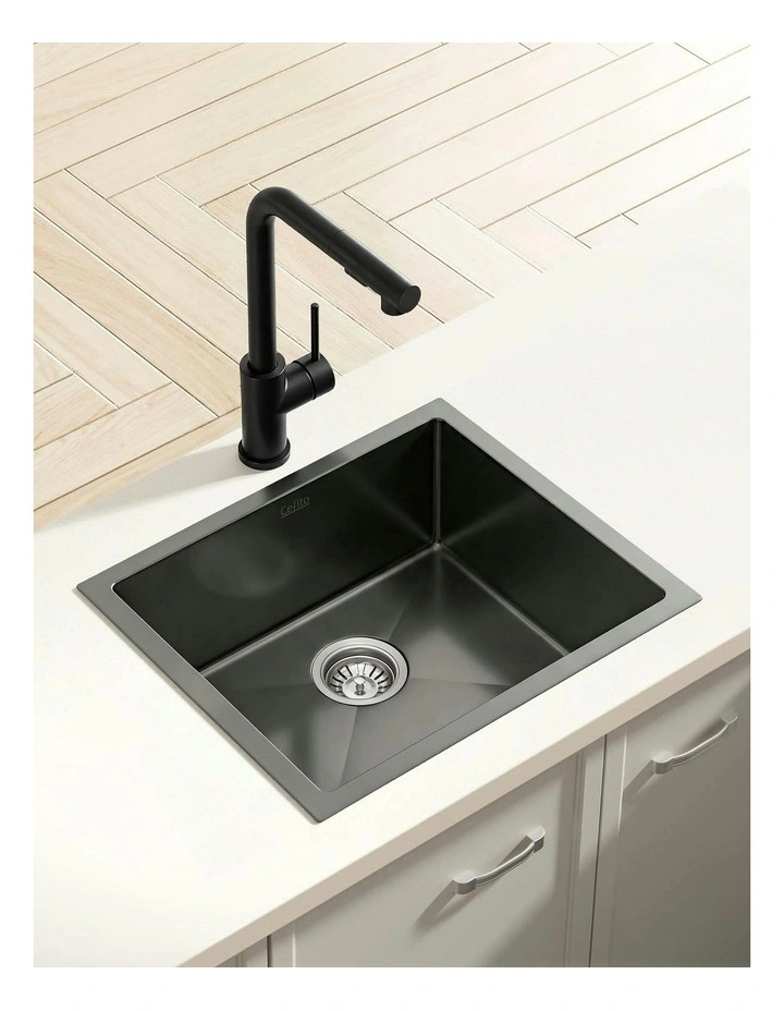 Stainless Steel Kitchen Sink 44x44cm in Black image 3