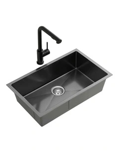 Stainless Steel Kitchen Sink 60x45Cm in Black