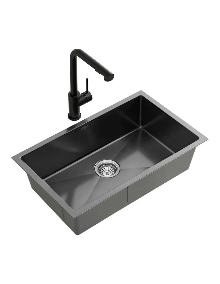 Stainless Steel Kitchen Sink 60x45Cm in Black image 1