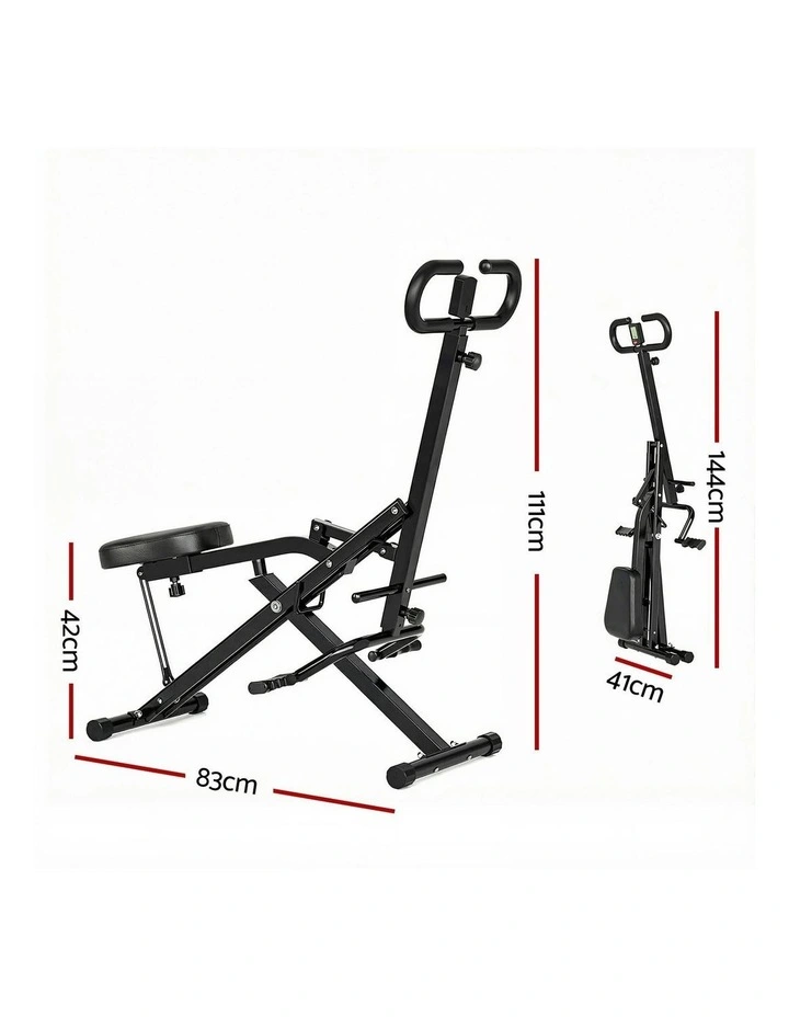 Foldable Squat Machine Deep Squat Rowing Machine in Black image 4