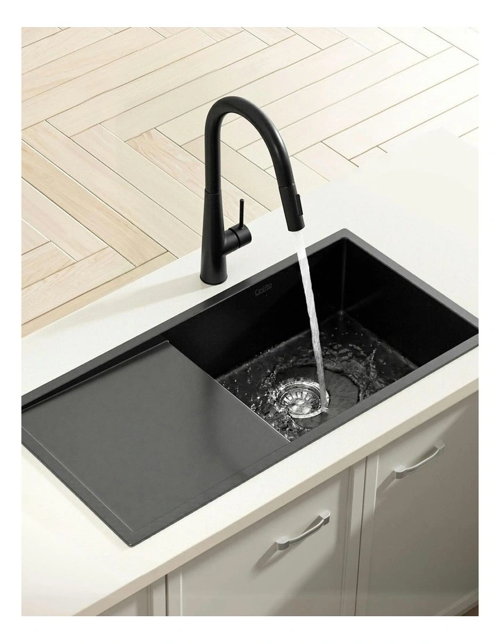 Stainless Steel Kitchen Sink 75x45 Cm in Black image 3