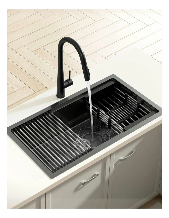 Stainless Steel Sink 70x45cm in Black image 3