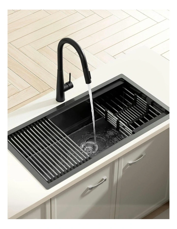 Stainless Steel Sink 81x45cm in Black image 3