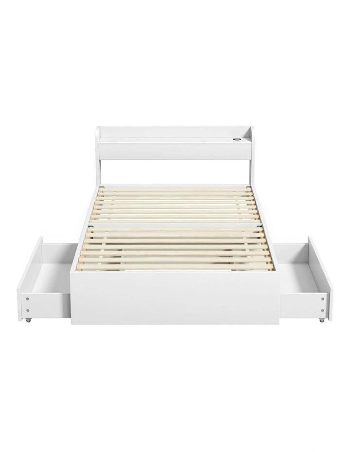 Bed Frame Single Size in White image 2