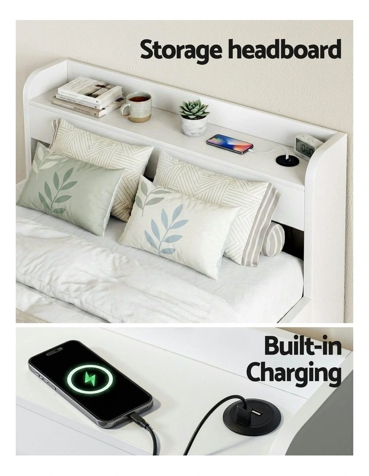 Bed Frame Single Size in White image 5