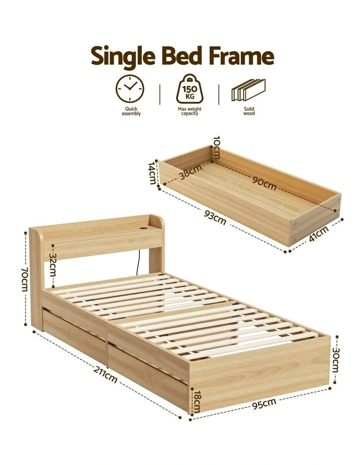 Single Bed Frame in Natural image 4