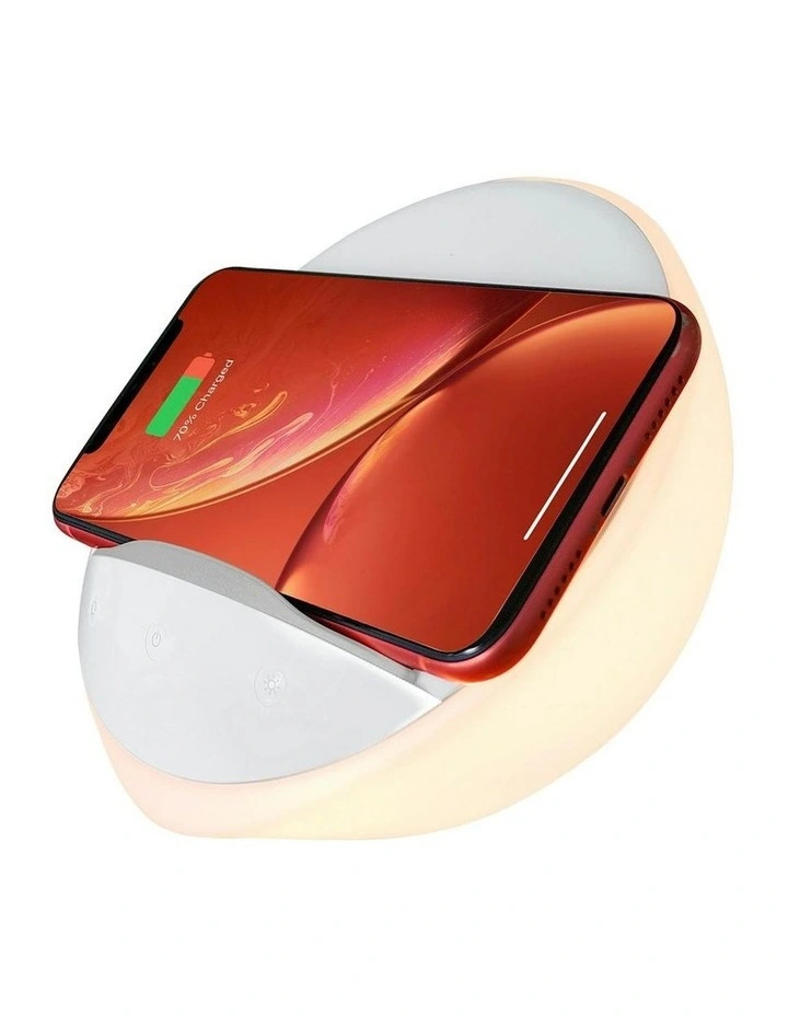 Bedside Lamp with Wireless Charger And Phone Holder Touch in White image 3