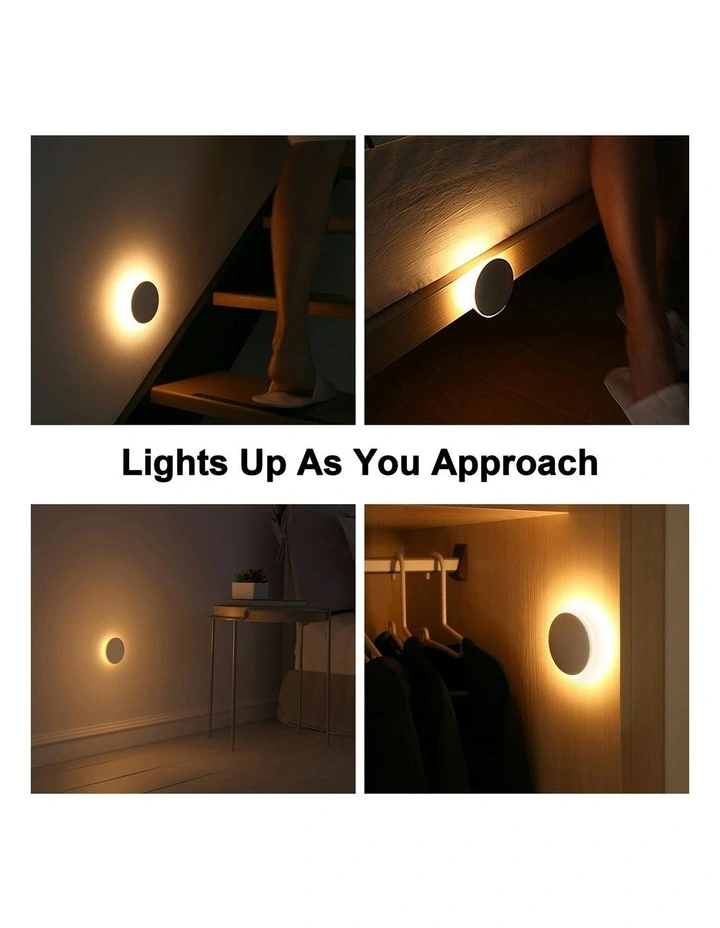 Motion Sensor Night Light USB-C Rechargeable Closet Light in White image 3