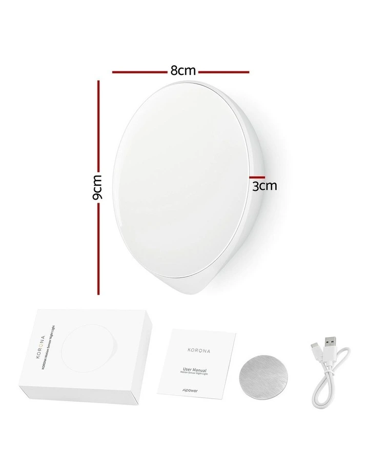 Motion Sensor Night Light USB-C Rechargeable Closet Light in White image 4