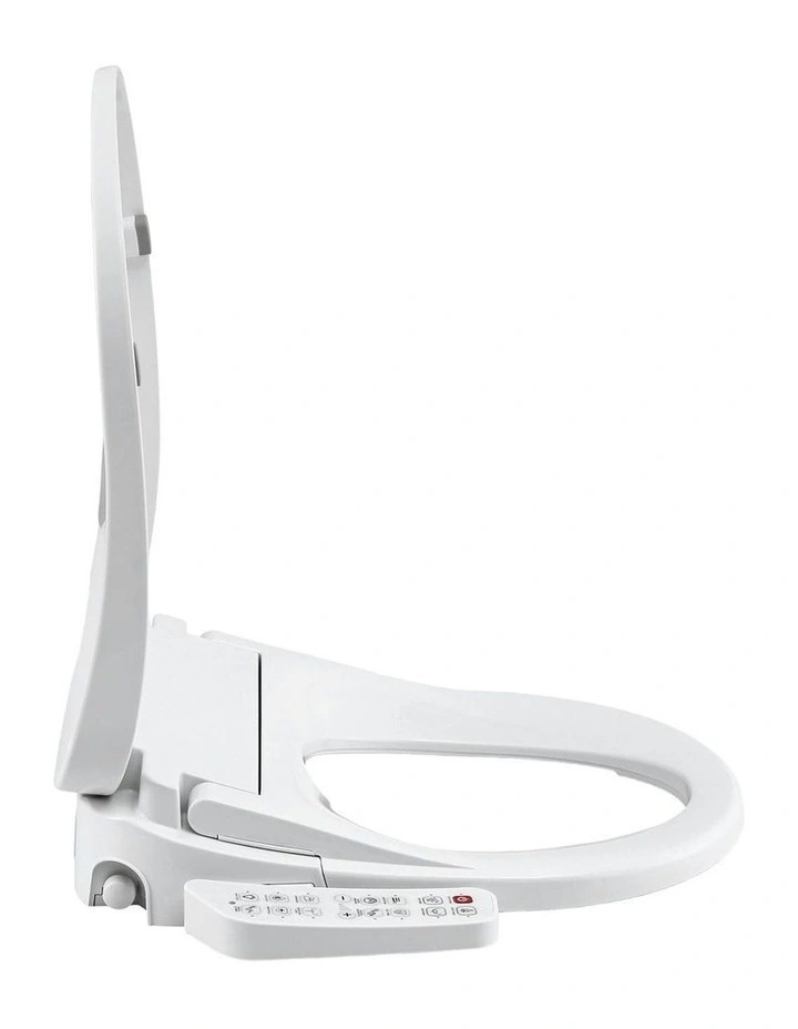 Cover Heated Warm Water Dryer LED Night Light Electric Bidet Toilet Seat in White image 2