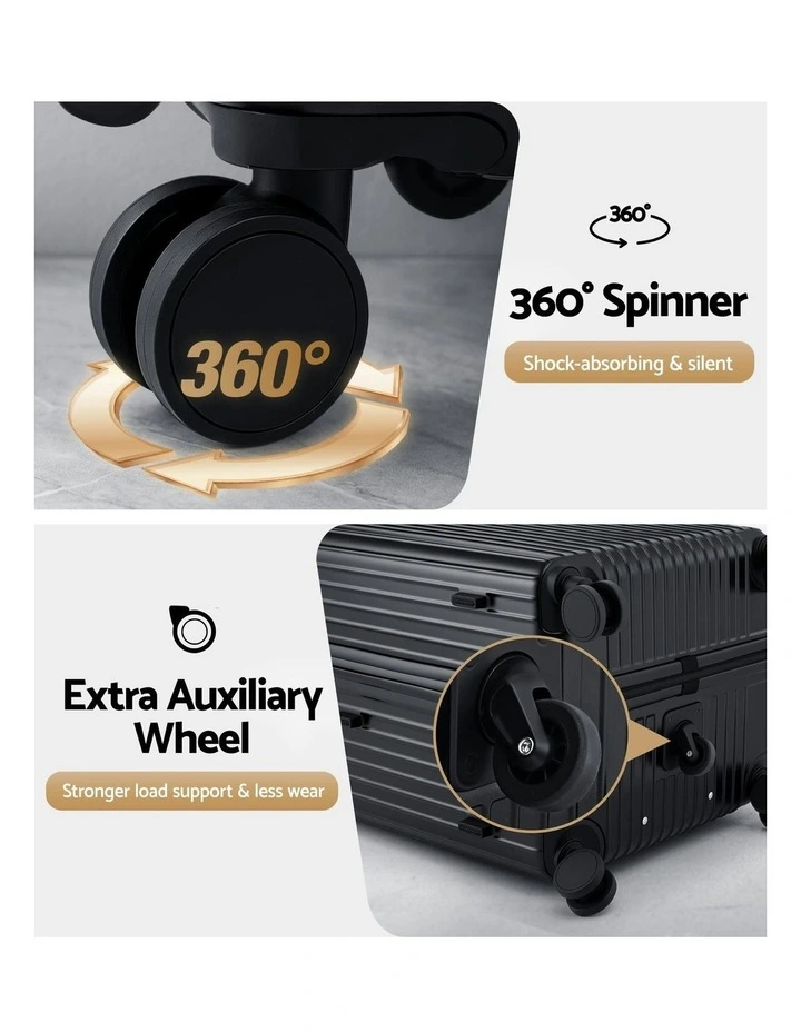 Trunk Luggage Suitcase in Black image 6