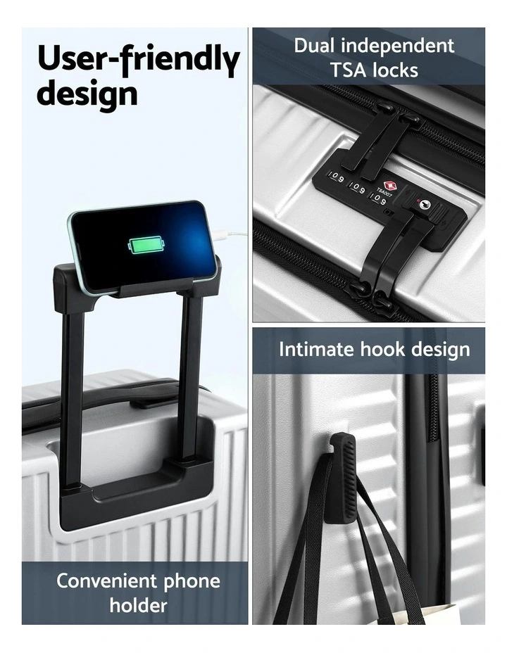 20 Carry-On Front Pocket Luggage  in Silver image 6