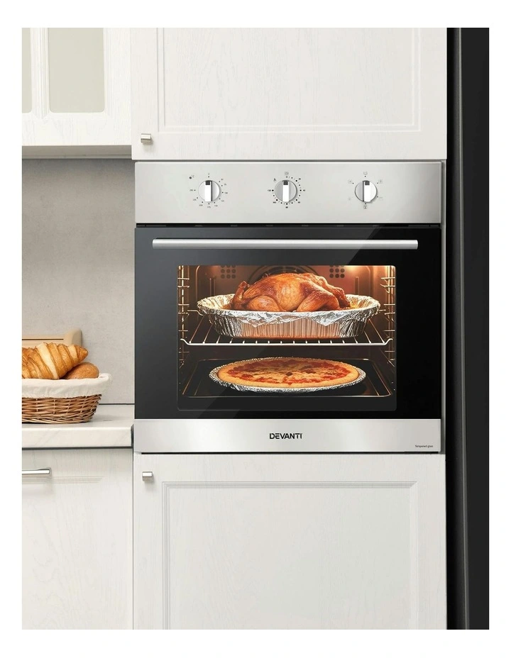 Stainless Steel Electric Built In Wall Oven 70L in Silver image 3