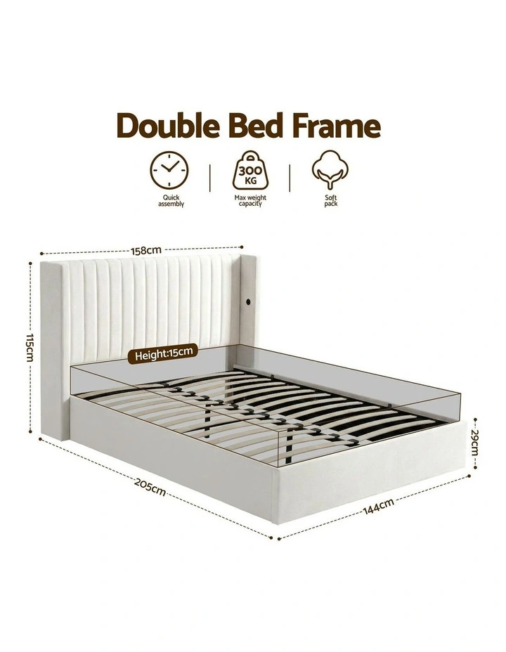 Double Bed Frame in White image 4