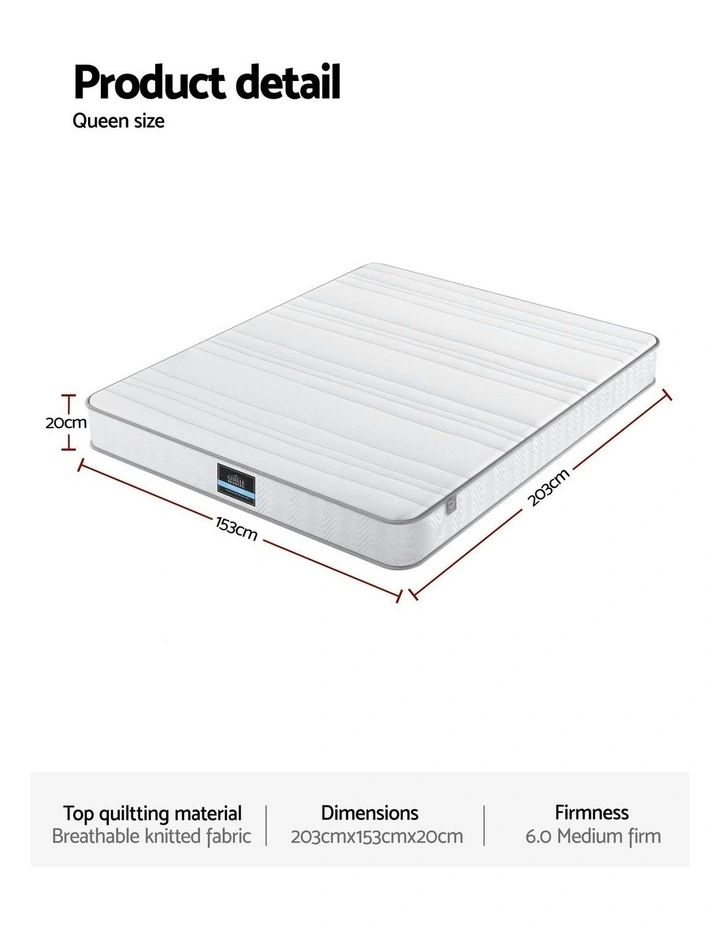 Queen Mattress 20cm in White image 4