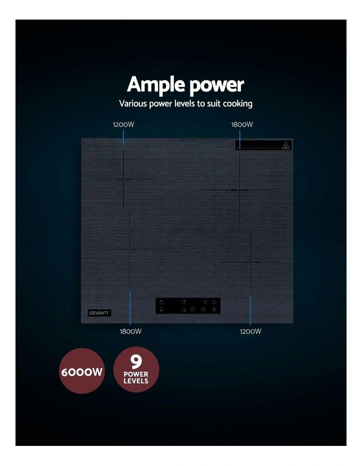 Electric Touch Control Ceramic Cooktop 60cm in Grey image 6