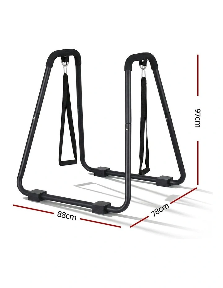 Dip Station Parallel Bars Heavy Duty Home Gym Stand Calisthenics in Black image 4